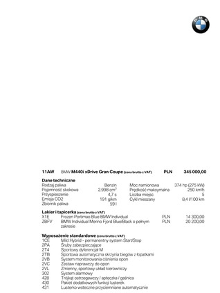 BMW Seria 4 cena 389900 przebieg: 500, rok produkcji 2023 z Poznań małe 277